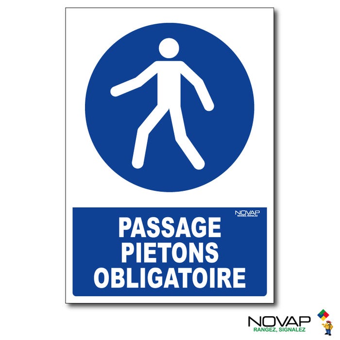 Panneau Passage piétons obligatoire - Rigide A5 - 4600642