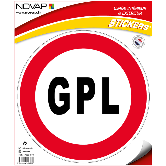 Panneau Interdit aux GPL - Vinyle adhésif Ø300mm - 4038360