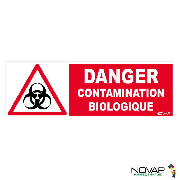Panneau Danger contamination biologique - 450x150mm - 4064451