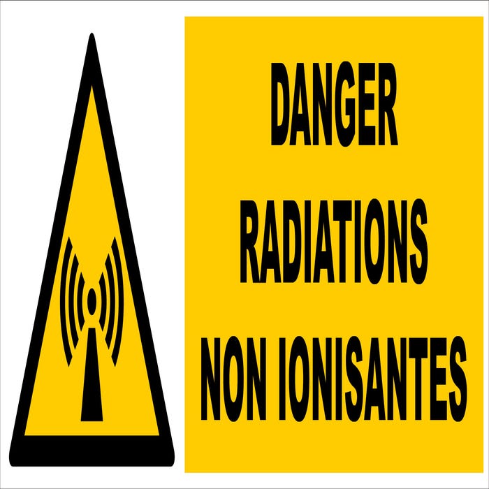 Panneau Danger radiations non ioinisantes - Rigide 450x150mm - 4030784