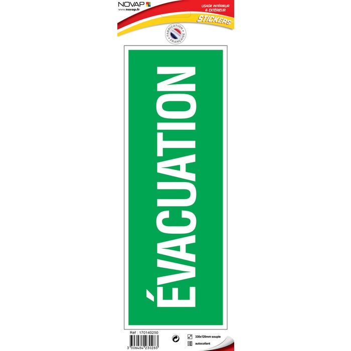 Panneau Evacuation - Vinyle adhésif 330x120mm - 4230283