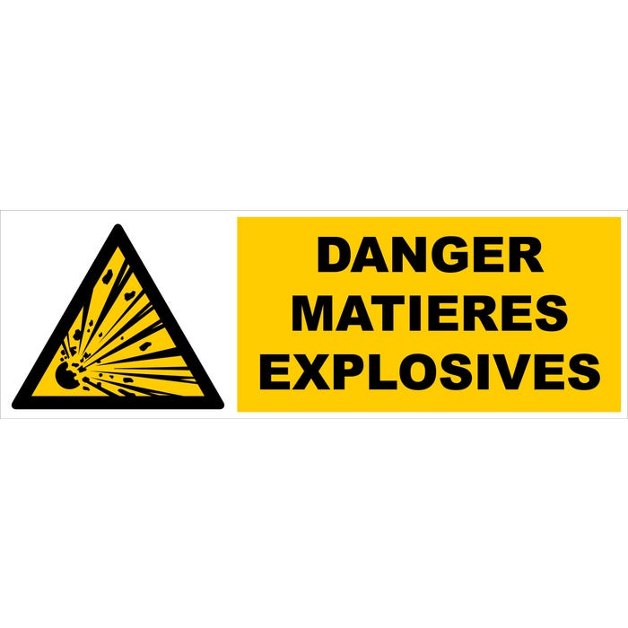 Panneau Danger matières explosives - Rigide 450x150mm - 4030715