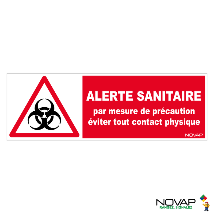 Panneau Alerte sanitaire - mesure de sécurité - 450x150mm - 4064420