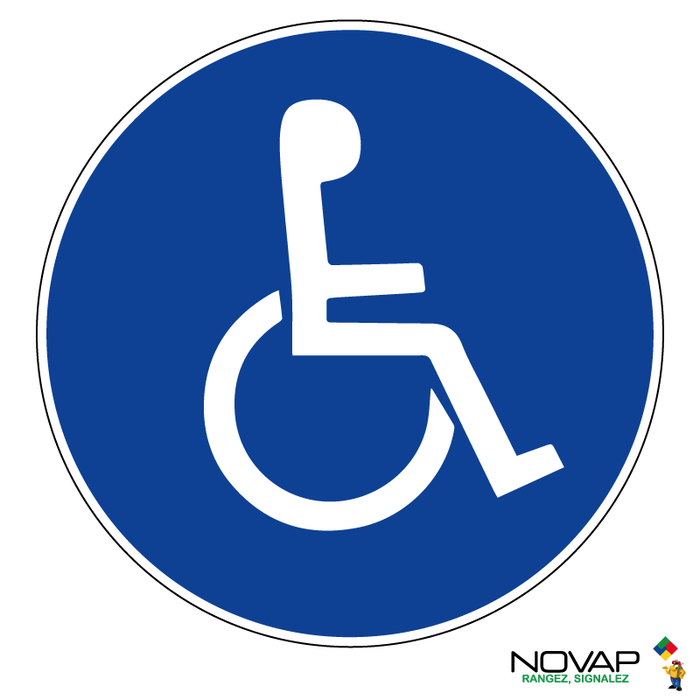 Panneau handicapés (logo) - Rigide Ø180mm - 4042237