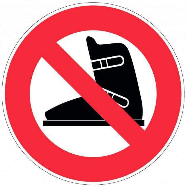 Panneau Chaussures de ski interdite - Rigide Ø300mm - 4064130