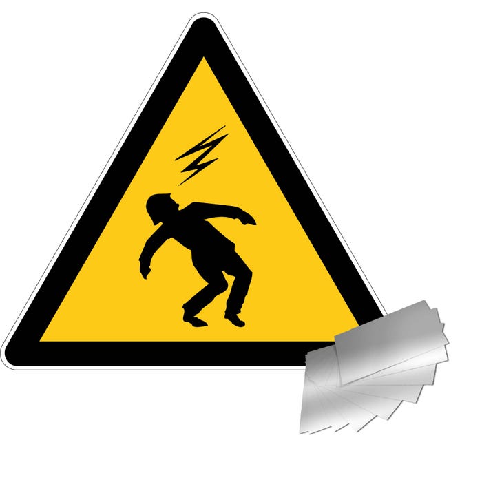 Panneau Danger électrocution - Alu triangle 100mm - 4010373