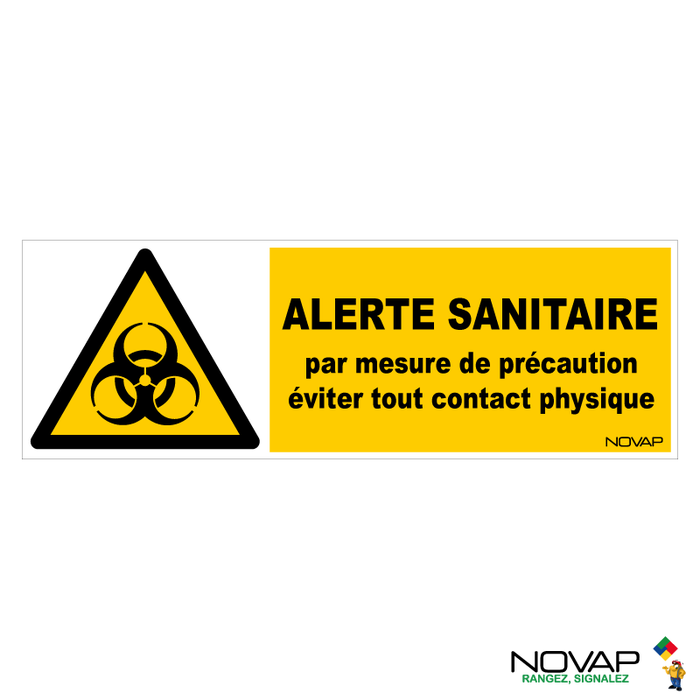 Panneau Alerte sanitaire - mesure de sécurité - 450x150mm - 4064437