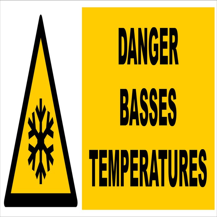 Panneau Danger basse température - Rigide 450x150mm - 4030814