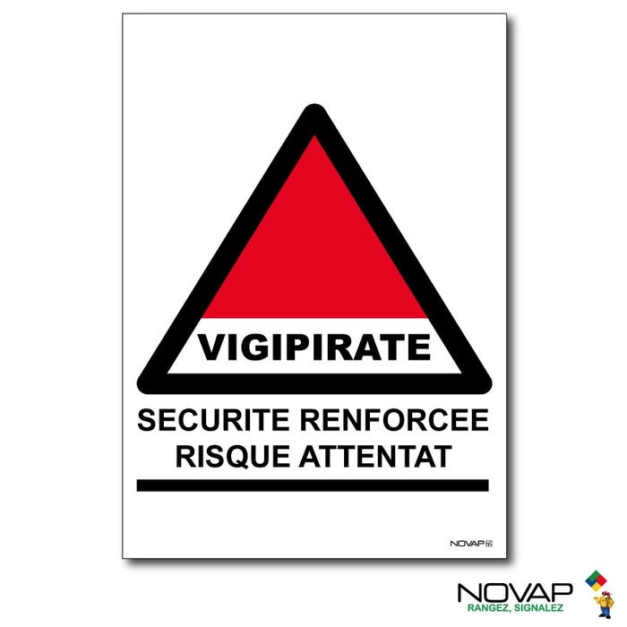 Panneau Vigipirate - Sécurité Renforcée Risque Attentat – Rigide A5 – 4600291