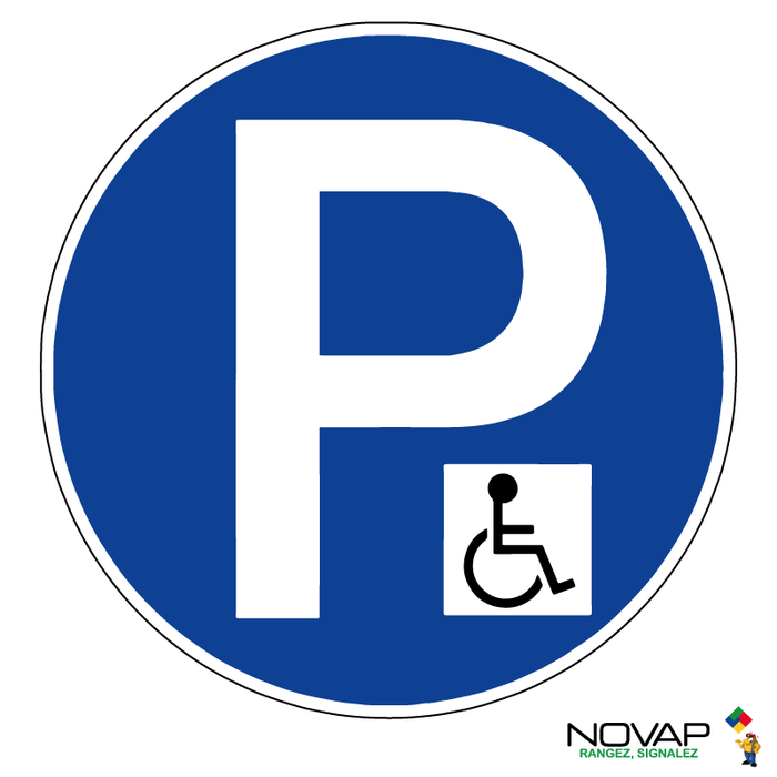 Panneau Parking Réservé handicapés - Rigide Ø180mm - 4042312