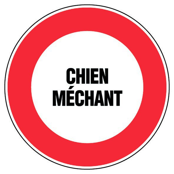 Panneau Chien méchant - Rigide Ø180mm - 4041803