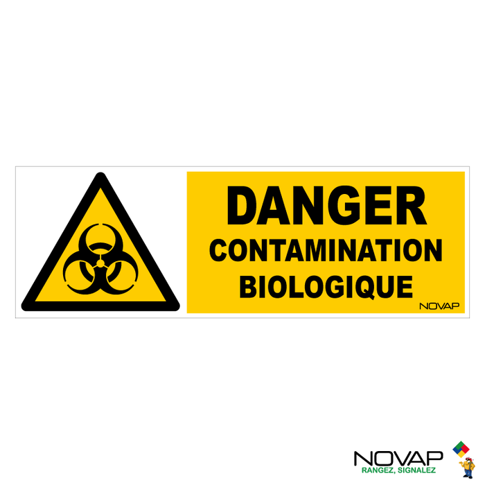 Panneau Danger contamination biologique - 450x150mm - 4064444