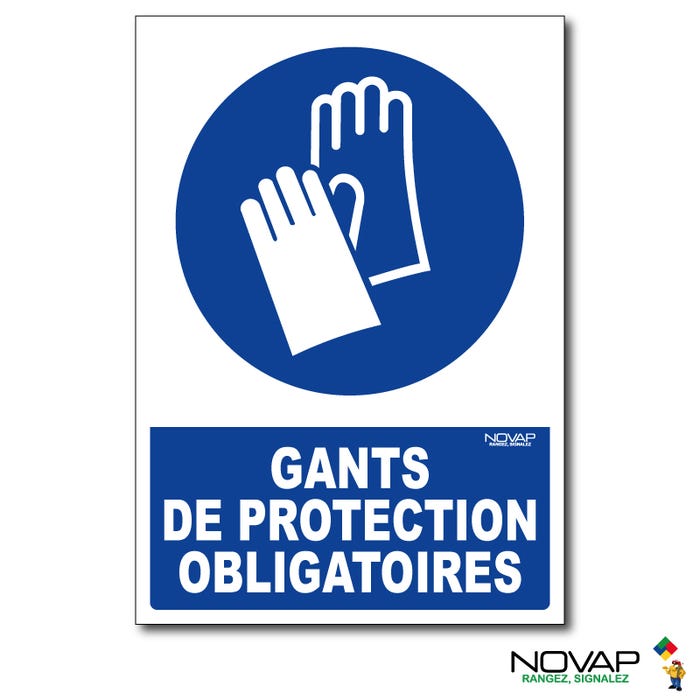 Panneau Gants de protection obligatoires - Rigide A5 - 4600628
