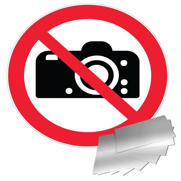 Panneau appareil photo interdit - Alu Ø450mm - 4011493