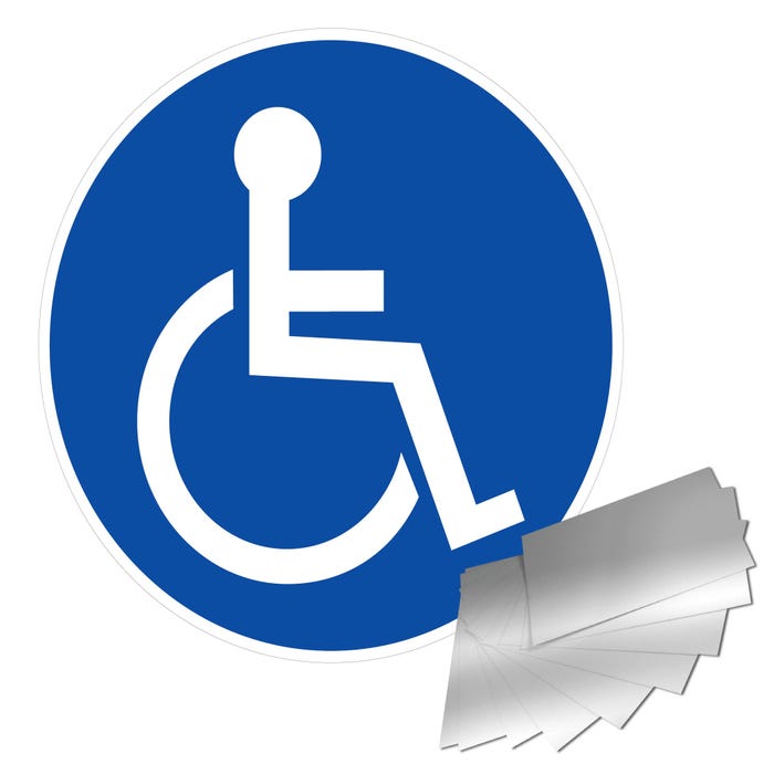 Panneau Logo handicapé - Alu Ø450mm - 4011585