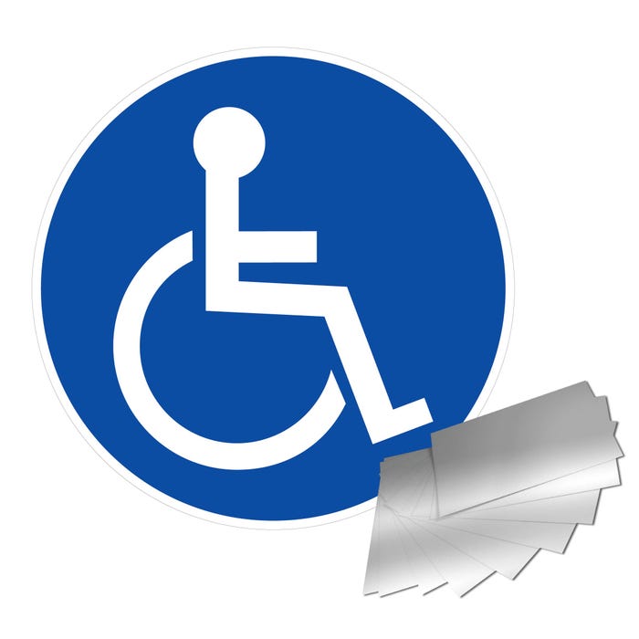 Panneau Logo handicapé - Alu Ø450mm - 4011585