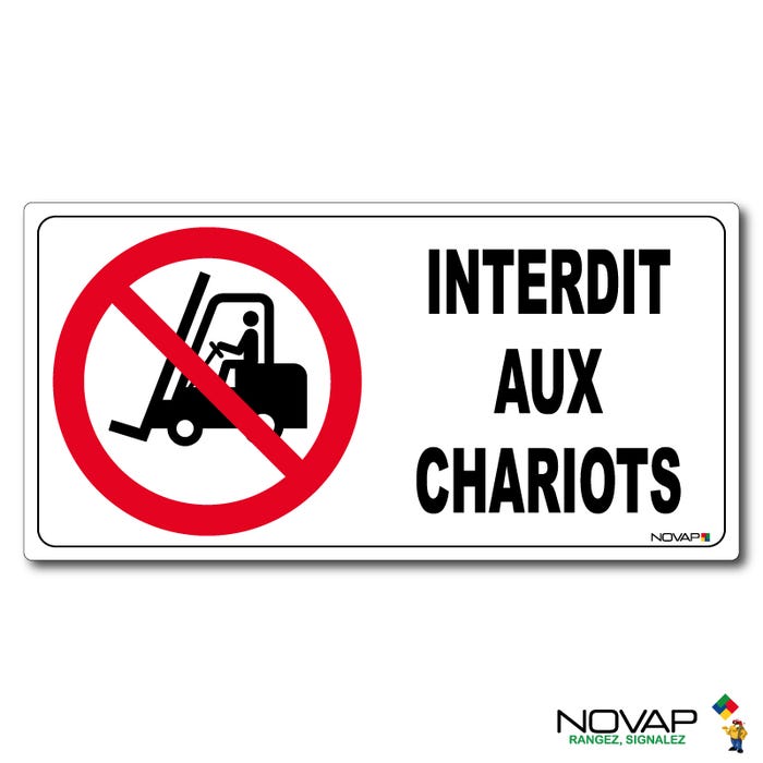 Panneau Interdit aux chariot - Rigide 960x480mm - 4000343