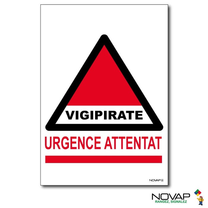 Panneau Vigipirate - Urgence Attentat - Rigide A4 - 4600260