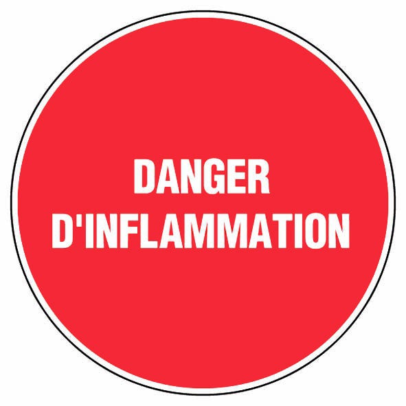 Panneau Danger d'inflammation - Rigide Ø80mm - 4021454