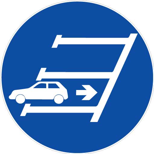 Panneau obligation de se garer en arrière - Rigide Ø180mm - 4041520