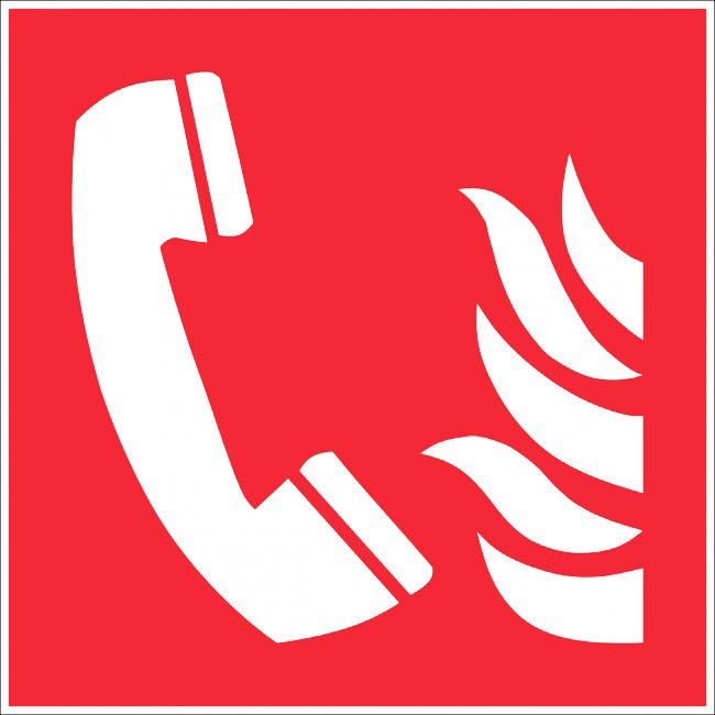 Panneau Téléphone incendie rouge - Rigide 200x200mm - 4220321