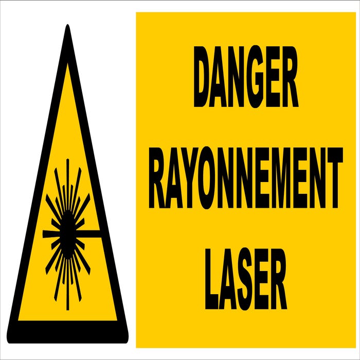 Panneau Danger rayonnement laser - Rigide 450x150mm - 4030746