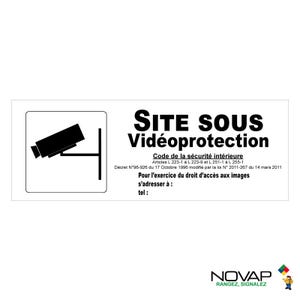 Panneau Site sous vidéoprotection avec pictogramme - Rigide 330x120mm - 4140896