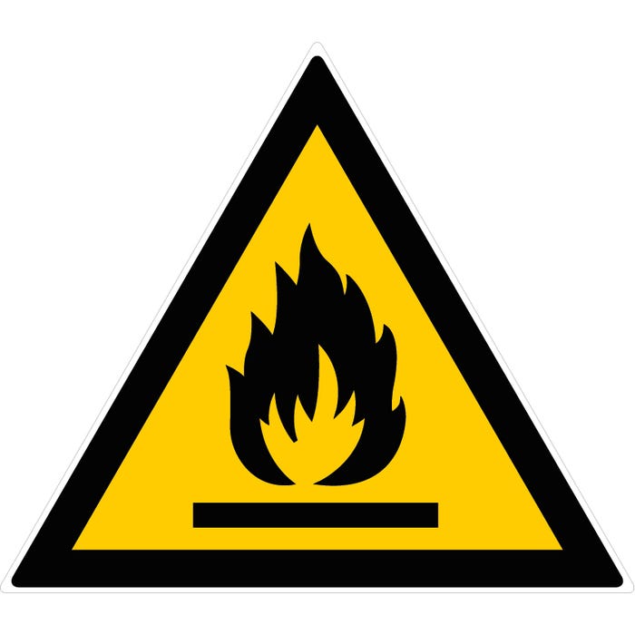 Panneau Danger matières inflammables - Rigide Triangle 300mm - 4200033