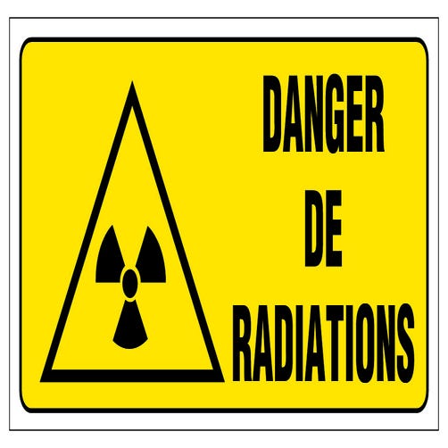 Panneau Danger de radiations - Rigide 960x480mm - 4000428