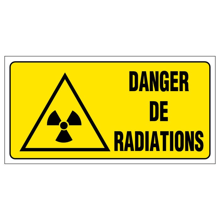 Panneau Danger de radiations - Rigide 960x480mm - 4000428
