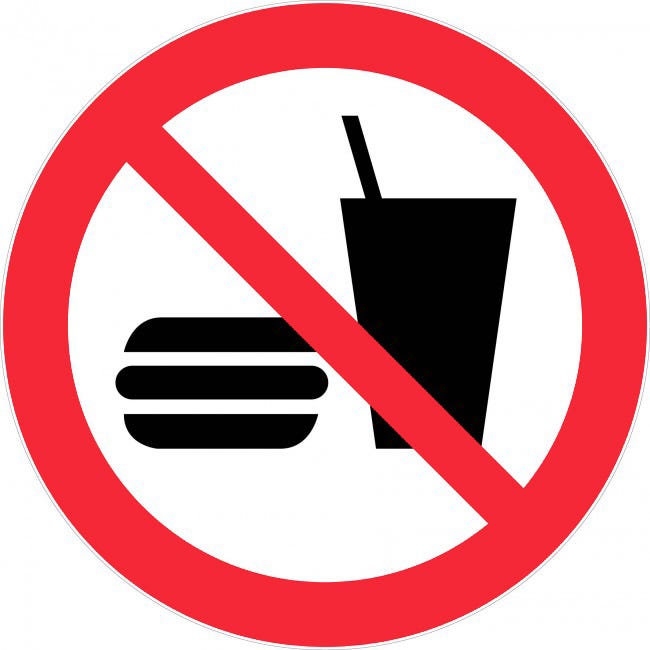 Panneau Interdiction de manger ou de boire - Rigide Ø300mm - 4030111