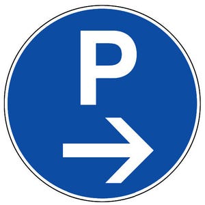 Panneau Parking (flèche droite) - Rigide Ø450mm - 4080628