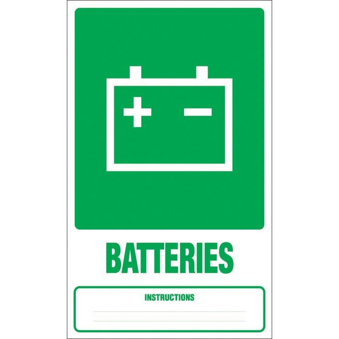 Panneau Dechets batteries - Rigide 330x200mm - 4000671