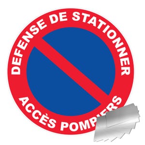 Panneau Défense de stationner acces pompiers - Alu Ø450mm - 4010519