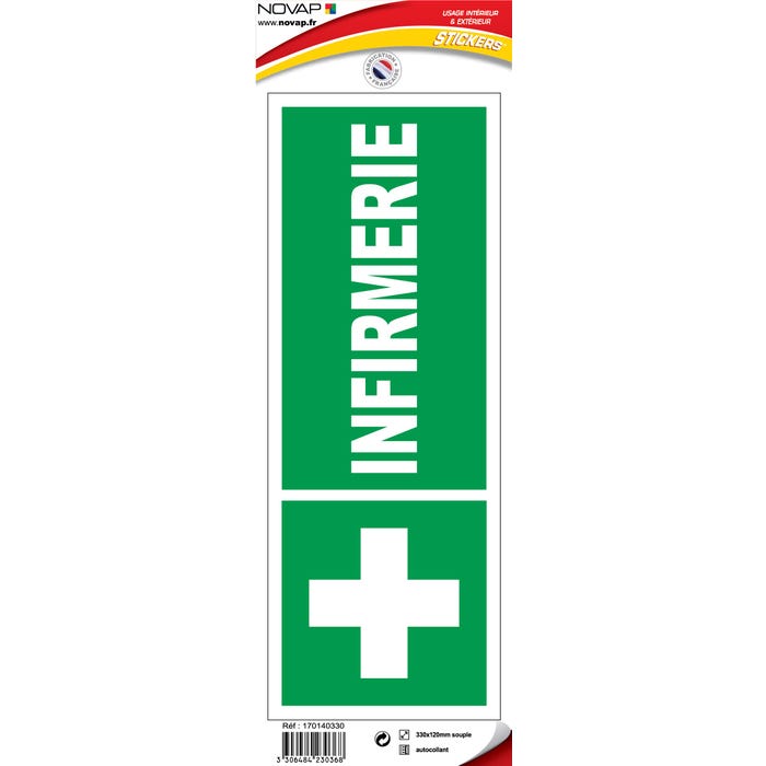 Panneau Infirmerie avec logo - Vinyle adhésif 330x120mm - 4230368