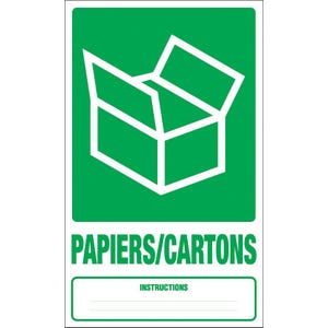 Panneau Dechets papiers / cartons - Rigide 330x200mm - 4000701