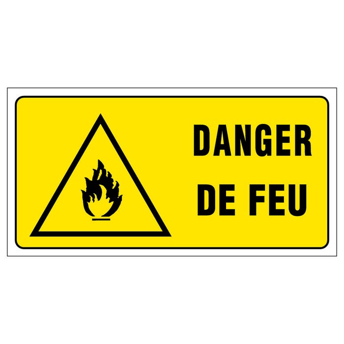 Panneau Danger de feu - Rigide 960x480mm - 4000411