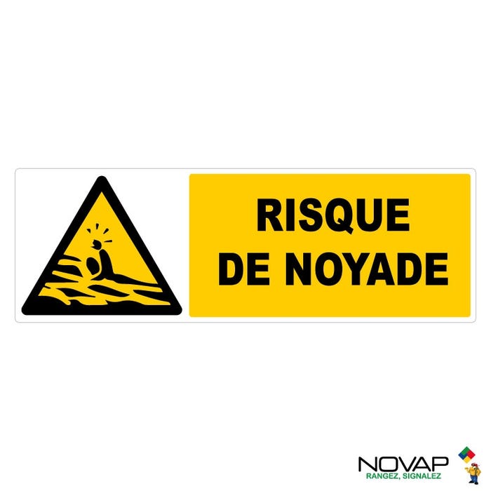 Panneau Risque de noyade - Rigide 450x150mm - 4060989