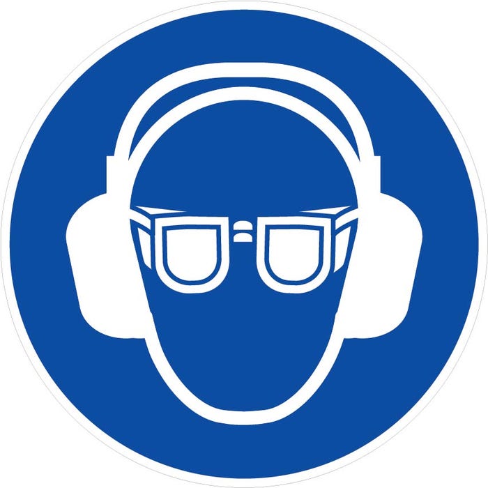 Panneau Port obligatoire lunettes et casque anti-bruit - Rigide Ø300mm - 4062648