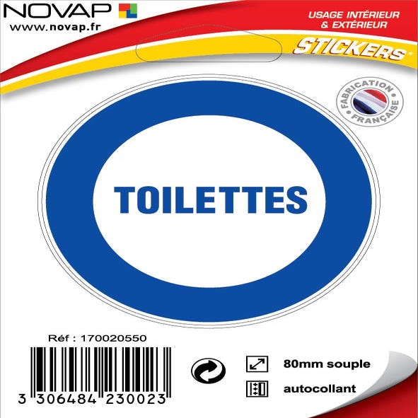 Panneau Toilettes - Vinyle adhésif Ø80mm - 4230023