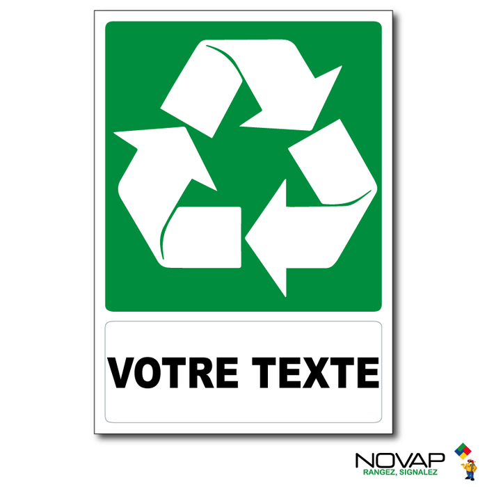 Panneau Recyclage déchets + texte - Rigide A5 - 4600499