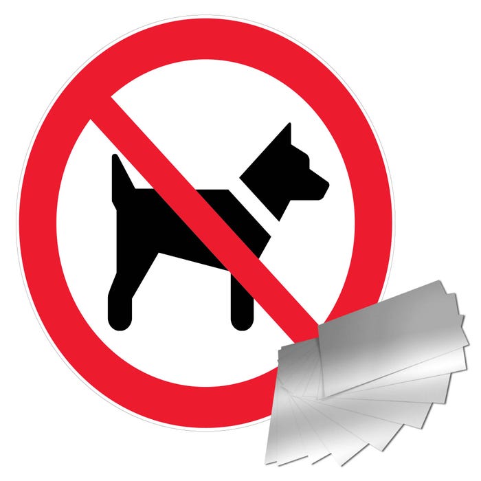 Panneau interdit aux chiens - Alu Ø450mm - 4011462