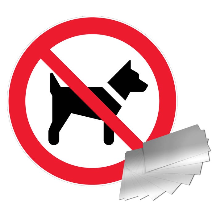 Panneau interdit aux chiens - Alu Ø450mm - 4011462