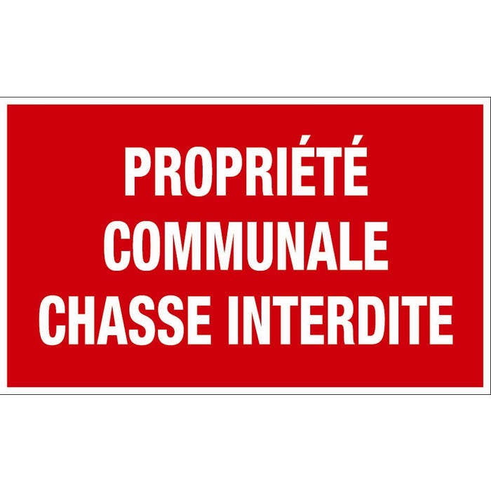 Panneau Chasse interdite propriété communale - Rigide 330x200mm - 4160672