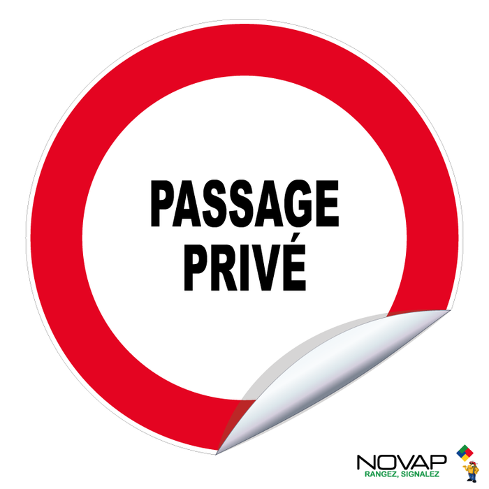 Panneau Passage Privé - Vinyle adhésif Ø80mm - 4231068