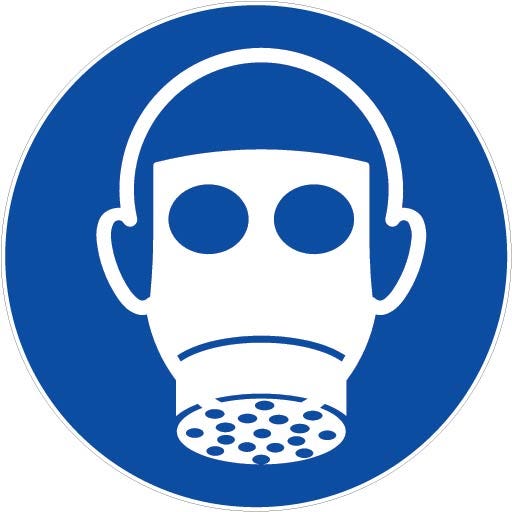 Panneau Obligation de porter un masque de protection respiratoire - Rigide Ø180mm - 4041308