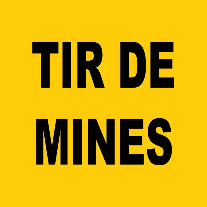 Panneau Tir de mines - Rigide 330x200mm - 4161143