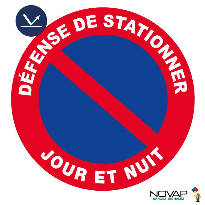 Panneau Défense de stationner - Jour & Nuit - Rétroréfléchissant Classe 1 - Ø300mm - 4068084
