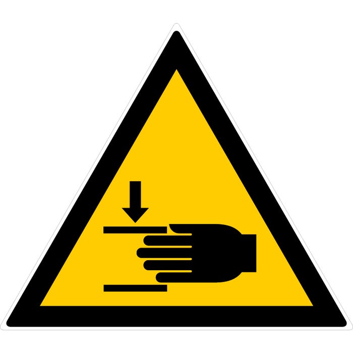 Panneau Danger ecrasement des mains - Rigide Triangle 300mm - 4200828