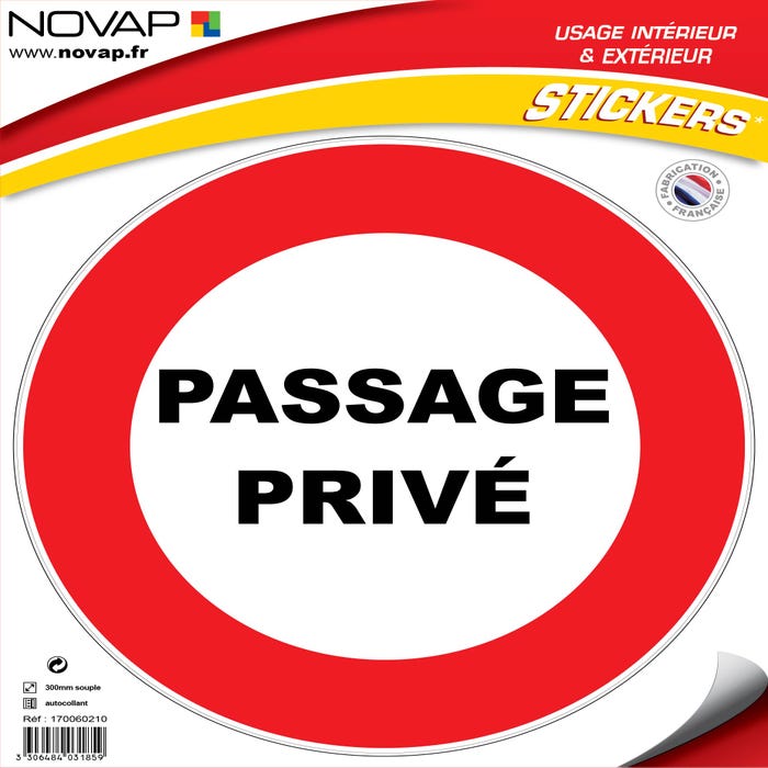 Panneau Passage privé - Vinyle adhésif Ø300mm - 4031859